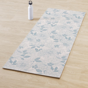Lichtblau-graues Muster für Vintage Blume Yogamatte