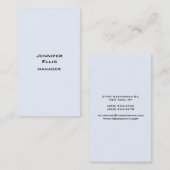 Lichtblau Hintergrund Schlicht modern Visitenkarte (Vorne/Hinten)