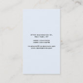 Lichtblau Hintergrund Schlicht modern Visitenkarte (Rückseite)