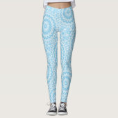 Lichtblau-Mandala-Muster Leggings (Vorderseite)