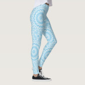 Lichtblau-Mandala-Muster Leggings (Rechts)