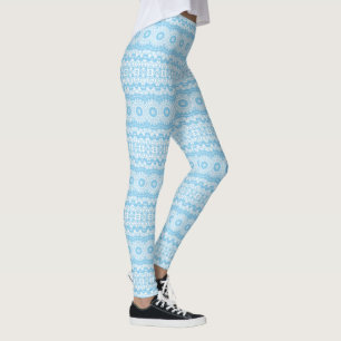 Lichtblau-Mandala-Muster Leggings