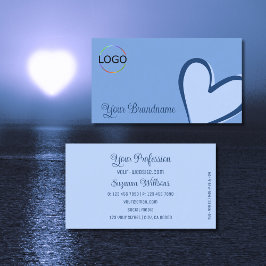 Lichtblau mit herrlichem Herz- und Logo-Niedliche Visitenkarte
