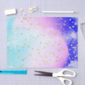 Lichtblau, rosa, Lila Aquarellfarben und Goldstein Seidenpapier (Handwerk)