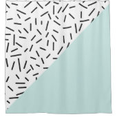 Lichtblau und geometrisches Muster Duschvorhang (Vorderseite)