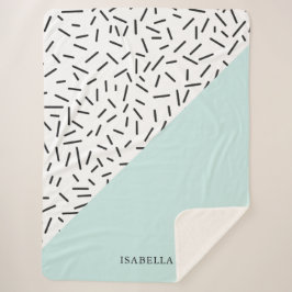 Lichtblau und geometrisches Muster Personalisiert Sherpadecke