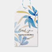 Lichtblau und goldfarbene Wildblumen Geschenkanhänger (Vorderseite)