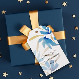 Lichtblau und goldfarbene Wildblumen Geschenkanhänger