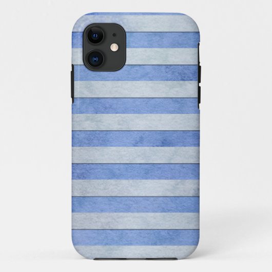 Lichtblau und grau Wasserfarben Streifen Muster Case-Mate iPhone Hülle (Rückseite)