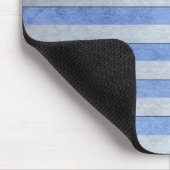 Lichtblau und grau Wasserfarben Streifen Muster Mousepad (Ecke)