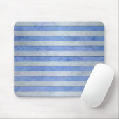 Lichtblau und grau Wasserfarben Streifen Muster Mousepad (Mit Mouse)