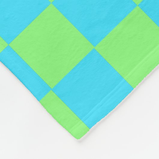Lichtblau und grün gepolstertes Karton-Muster Fleecedecke (Ecke)