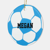 Lichtblau und weiß Fußball - Ball*Custom Keramikornament (Links)