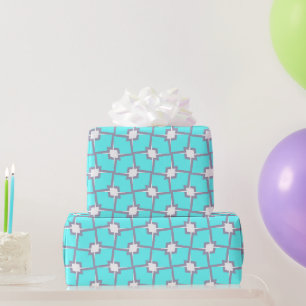 Lichtblau und weiß geometrisches Muster Geschenkpapier
