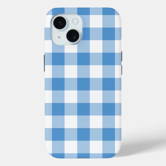 Lichtblau und weiß Gingham Muster Case-Mate iPhone Hülle (Rückseite)