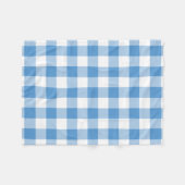 Lichtblau und weiß Gingham Muster Fleecedecke (Vorderseite (Horizontal))