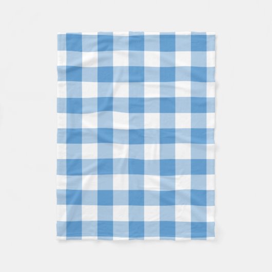 Lichtblau und weiß Gingham Muster Fleecedecke (Vorderseite)