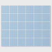 Lichtblau und weiß Gingham Muster Geschenkpapier (Flach)