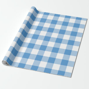 Lichtblau und weiß Gingham Muster Geschenkpapier
