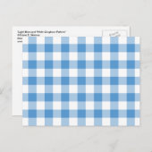Lichtblau und weiß Gingham Muster Postkarte (Vorne/Hinten)