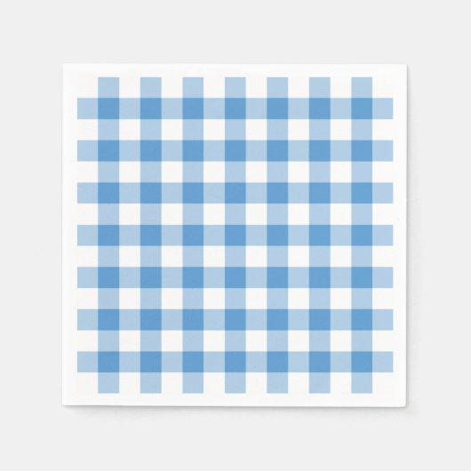 Lichtblau und weiß Gingham Muster Serviette (Vorderseite)