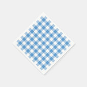 Lichtblau und weiß Gingham Muster Serviette (Ecke)