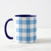 Lichtblau und weiß Gingham Muster Tasse (Links)