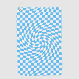 Lichtblau und weiß kariertes Prüfbrett-Muster Golfhandtuch