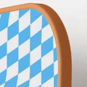 Lichtblau und weiß kariertes Prüfbrett-Muster Pickleball Schläger (Linke Seite)