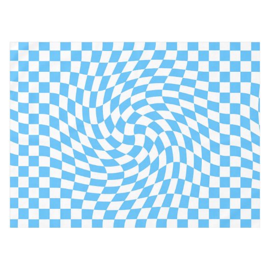 Lichtblau und weiß kariertes Prüfbrett-Muster Tischdecke (Vorderseite (Horizontal))