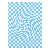 Lichtblau und weiß kariertes Prüfbrett-Muster Tischdecke (Vorderseite)