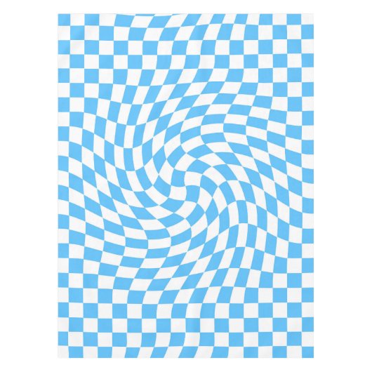 Lichtblau und weiß kariertes Prüfbrett-Muster Tischdecke (Vorderseite)