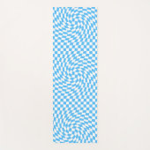 Lichtblau und weiß kariertes Prüfbrett-Muster Yogamatte (Vorderseite)