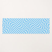 Lichtblau und weiß kariertes Prüfbrett-Muster Yogamatte (Vorderseite (Horizontal))