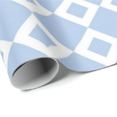 Lichtblau und weißes Diamantmuster Geschenkpapier (Rolleneckpunkt)
