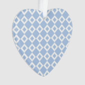 Lichtblau und weißes Diamantmuster Ornament (Vorderseite)
