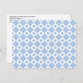 Lichtblau und weißes Diamantmuster Postkarte (Vorne/Hinten)