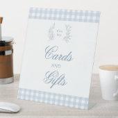 Lichtblaue Babyduschkarten und Geschenkschild Sockelschild (In Situ)