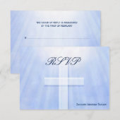 Lichtblaue Bestätigung RSVP Karte (Vorne/Hinten)