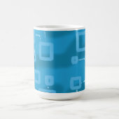 Lichtblaue geometrische Quadrate Kaffeetasse (Mittel)