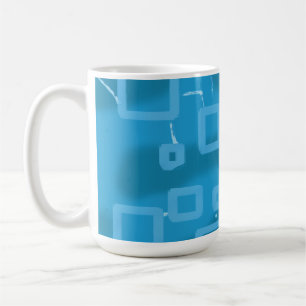 Lichtblaue geometrische Quadrate Kaffeetasse