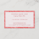 Lichtblaue Glitzer-Textur mit Glitzern Visitenkarte (Rückseite)