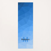 Lichtblaue Gradientengeometrie-Meschen Monogram Yogamatte (Vorderseite)