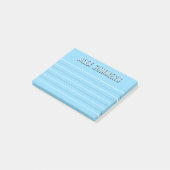 Lichtblaue Kontur Schattenblockbuchstaben Post-it Klebezettel (angewinkelt)