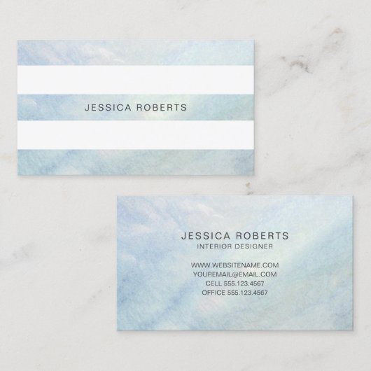 Lichtblaue Mutter der Perlmuttmuster Elegant Visitenkarte (Vorne/Hinten)