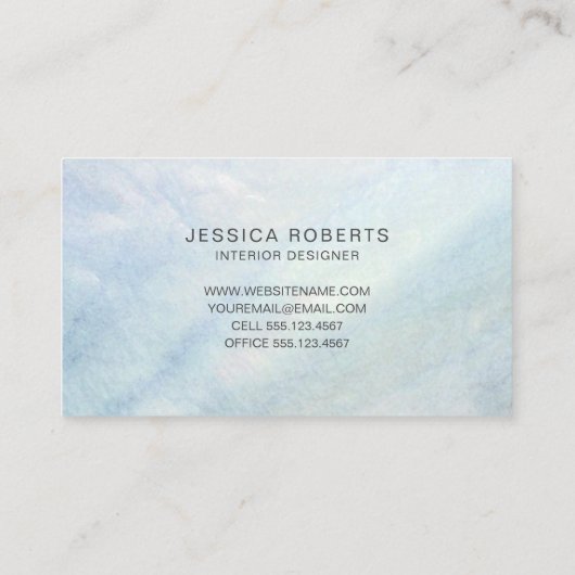 Lichtblaue Mutter der Perlmuttmuster Elegant Visitenkarte (Rückseite)