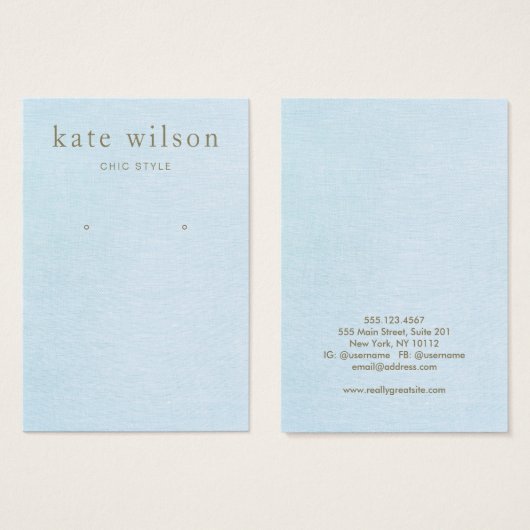 Lichtblaue Ohrsichtkarte (Vorne & Hinten)