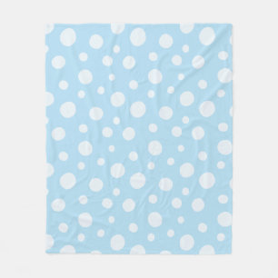 Lichtblaue Punkte Muster Fleece Blanket