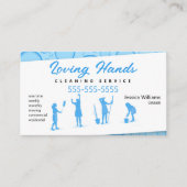 Lichtblaue Reinigungsdienstkarte Visitenkarte (Vorderseite)