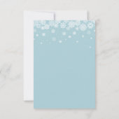 LICHTBLAUE SCHNEEFLAKE BREITE VERANSTALTUNGSPLAN EINLADUNG (Rückseite)